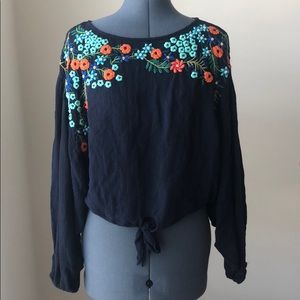 Free People embroidered top